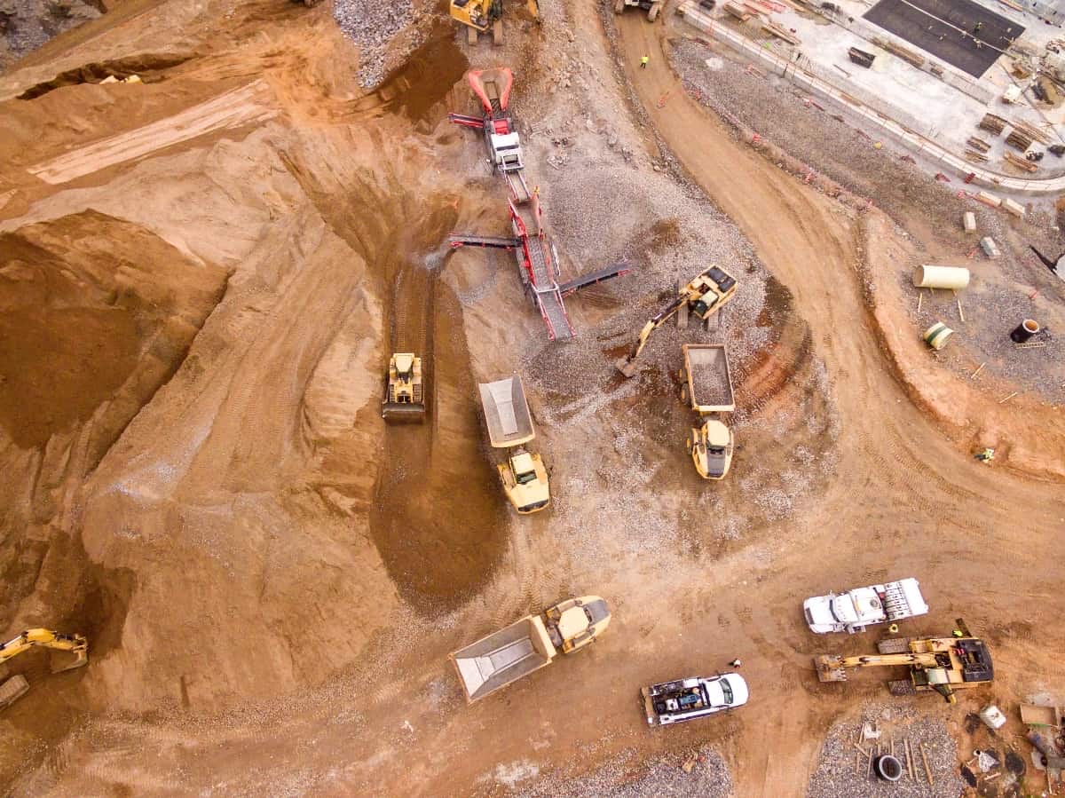 Vue aérienne d'un chantier immobilier